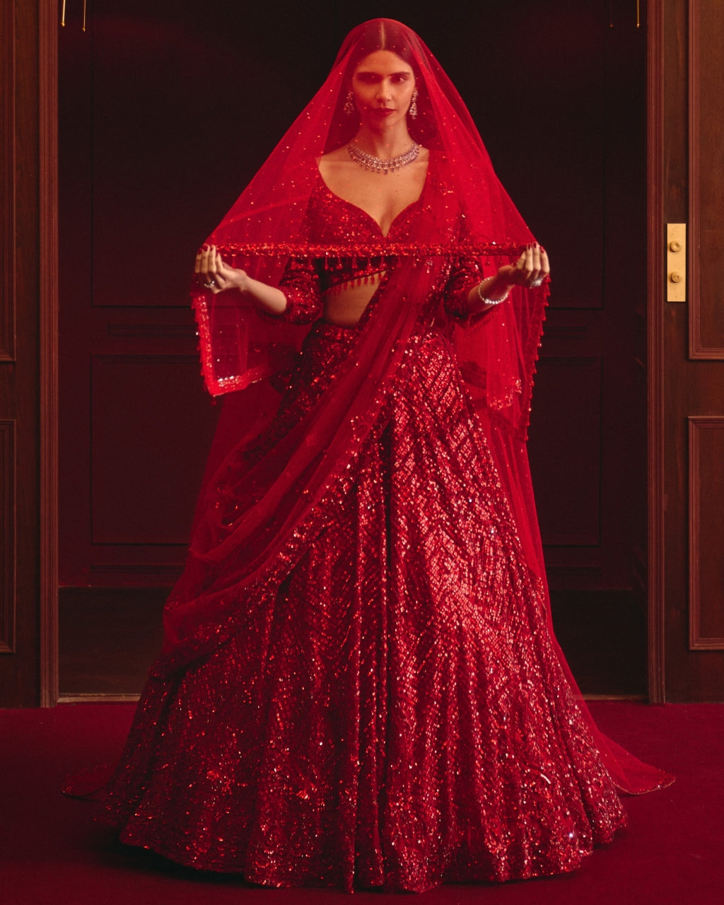 The Royal Ember Lehenga Set