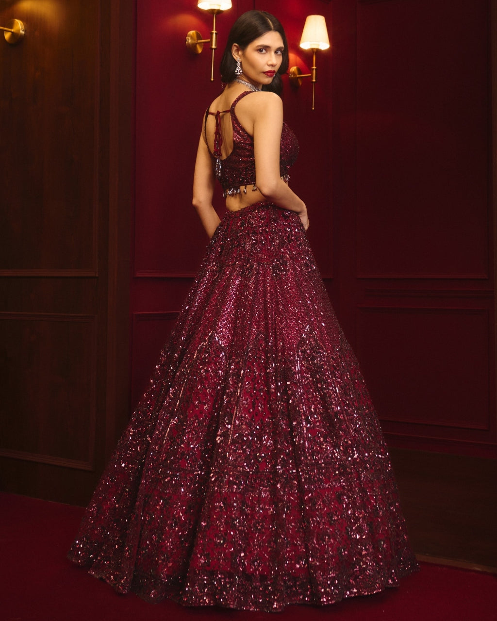 Crimson Ascension Lehenga Set