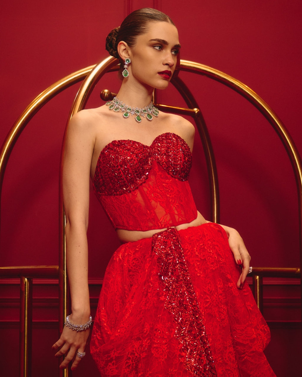 Vermilion Reign Sari Set