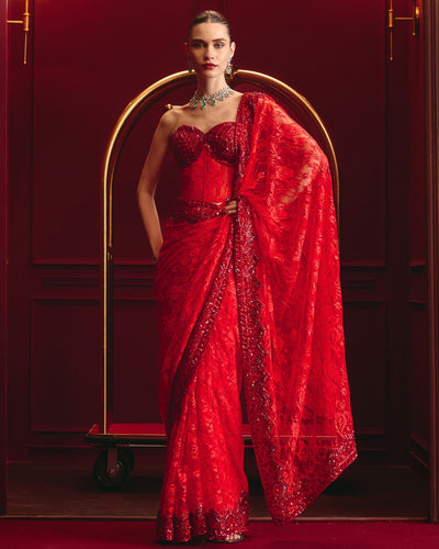Vermilion Reign Sari Set