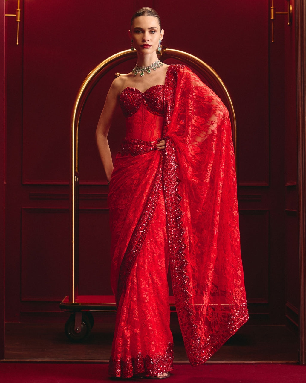 Vermilion Reign Sari Set