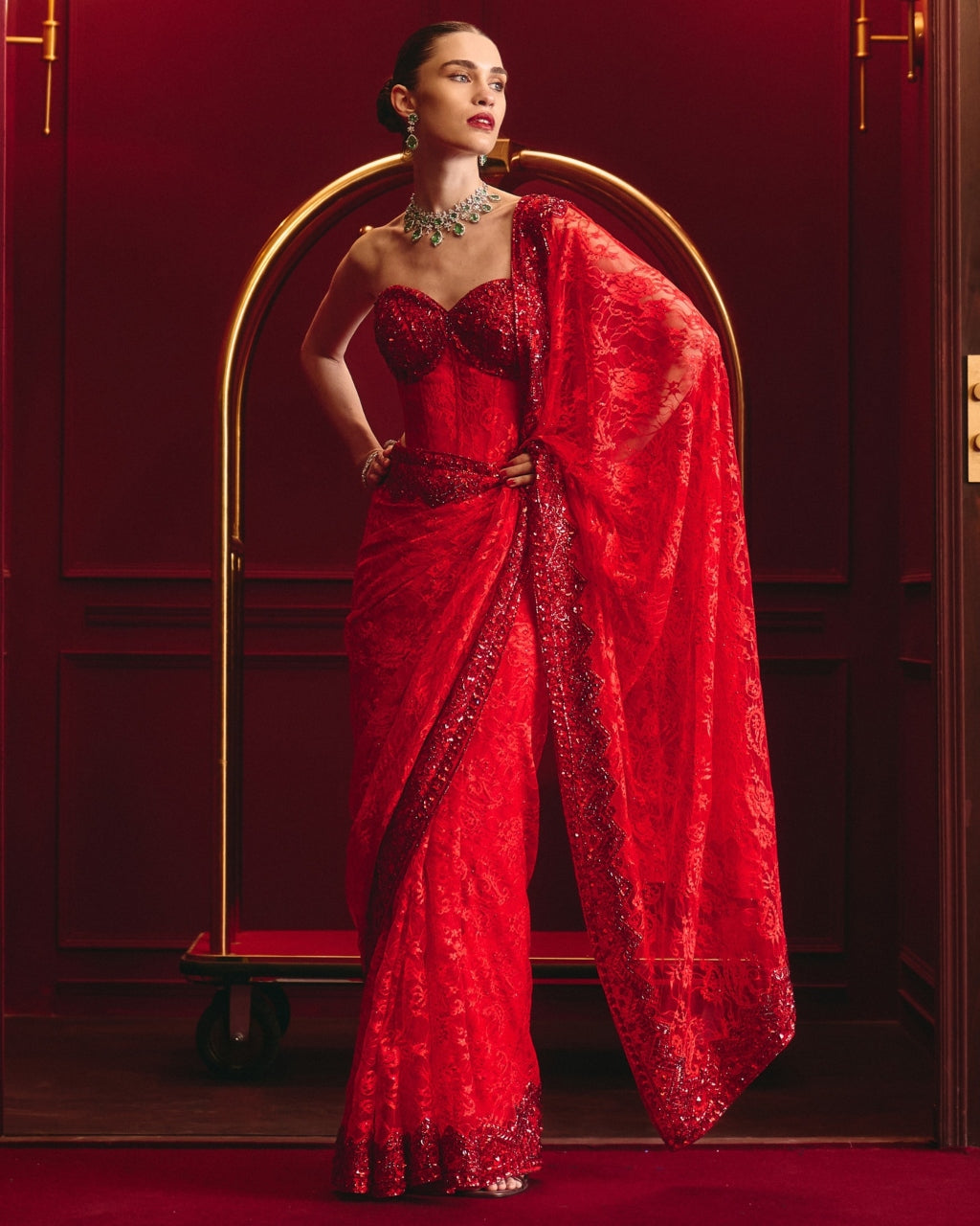 Vermilion Reign Sari Set