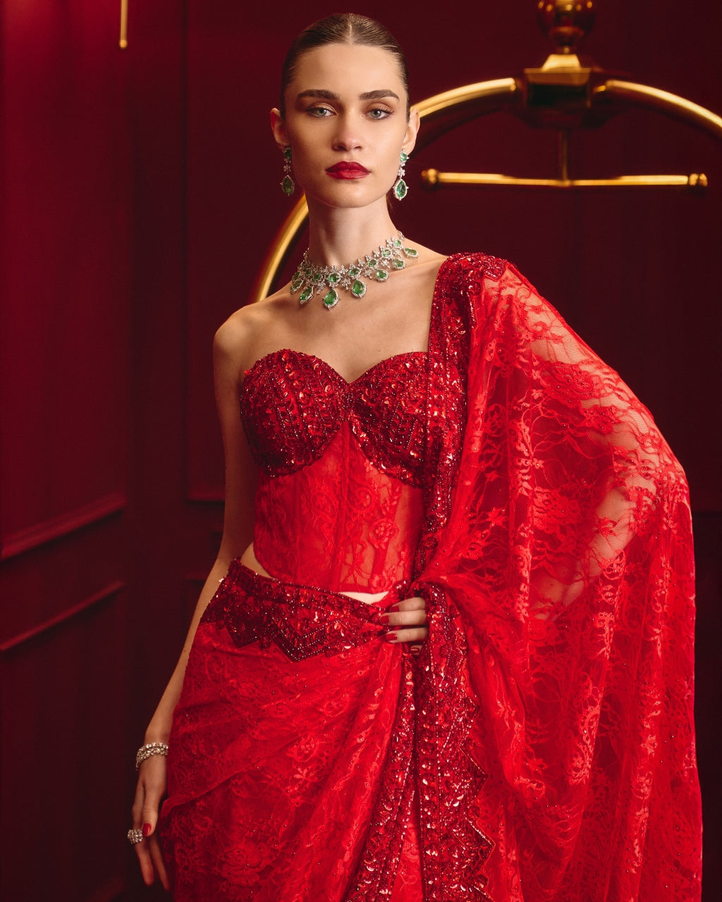 Vermilion Reign Sari Set