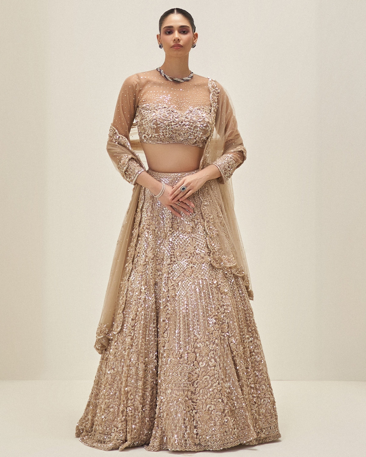 Molten Sand Gold Lehenga Set