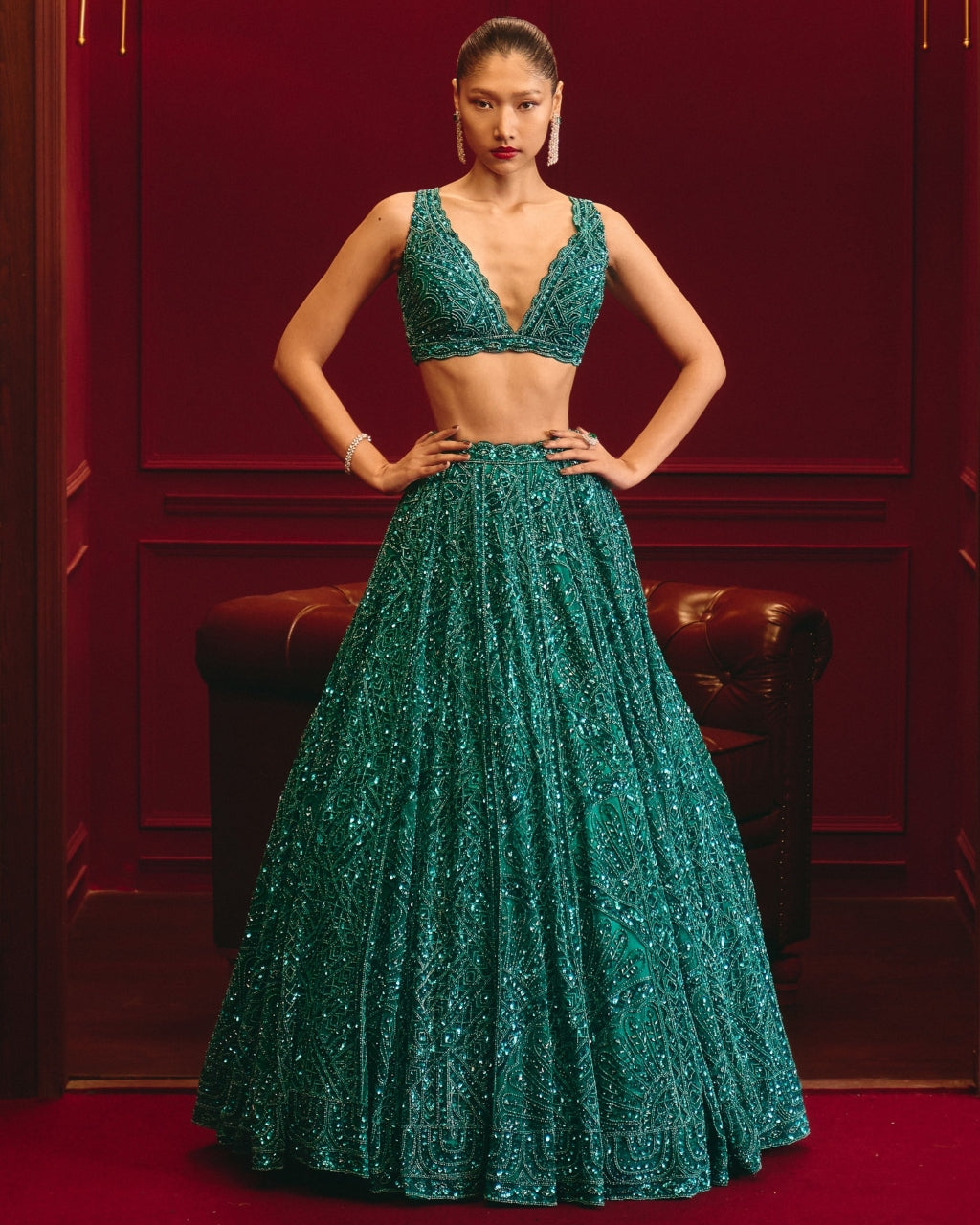 Teal Dominion Lehenga Set