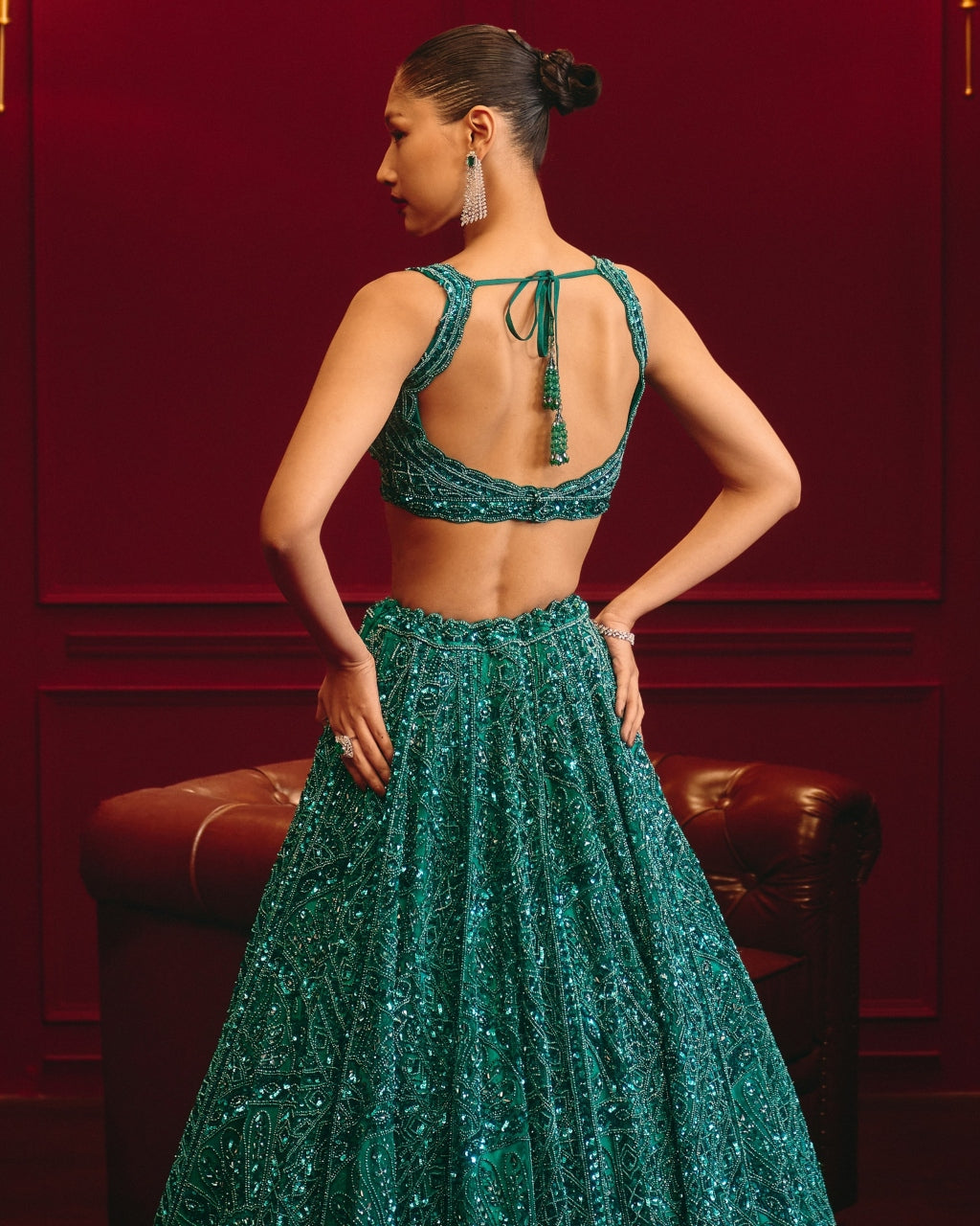 Teal Dominion Lehenga Set