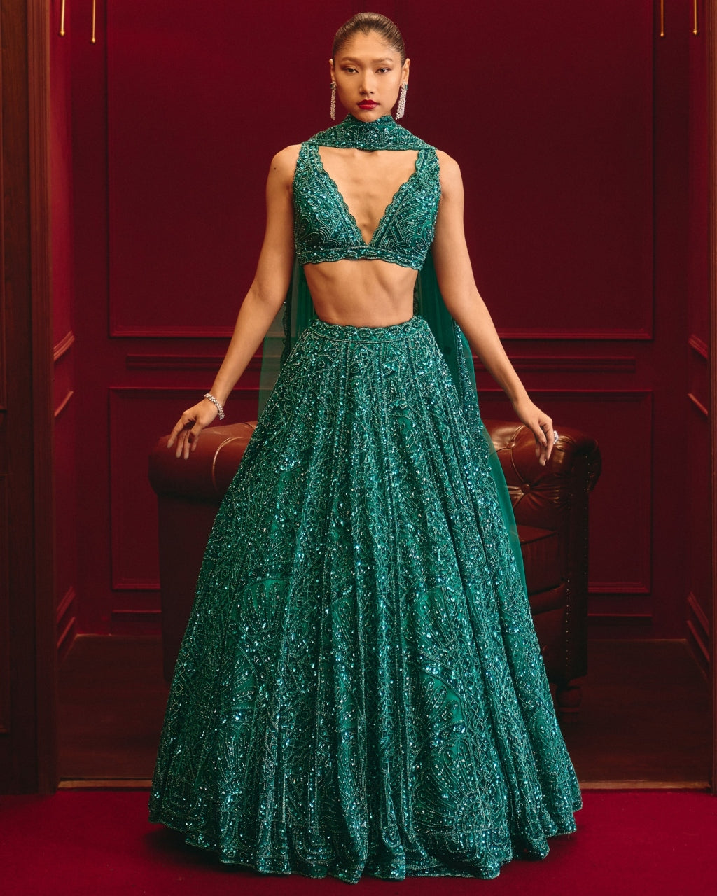 Teal Dominion Lehenga Set