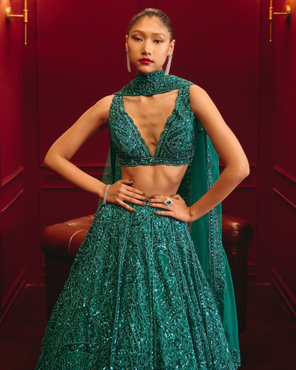 Teal Dominion Lehenga Set