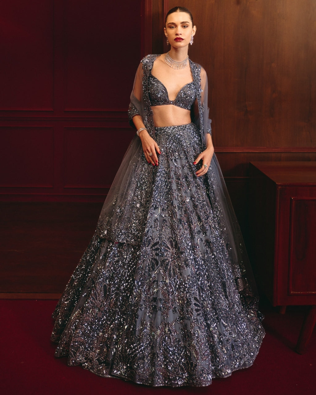 The Silver Throne Lehenga Set