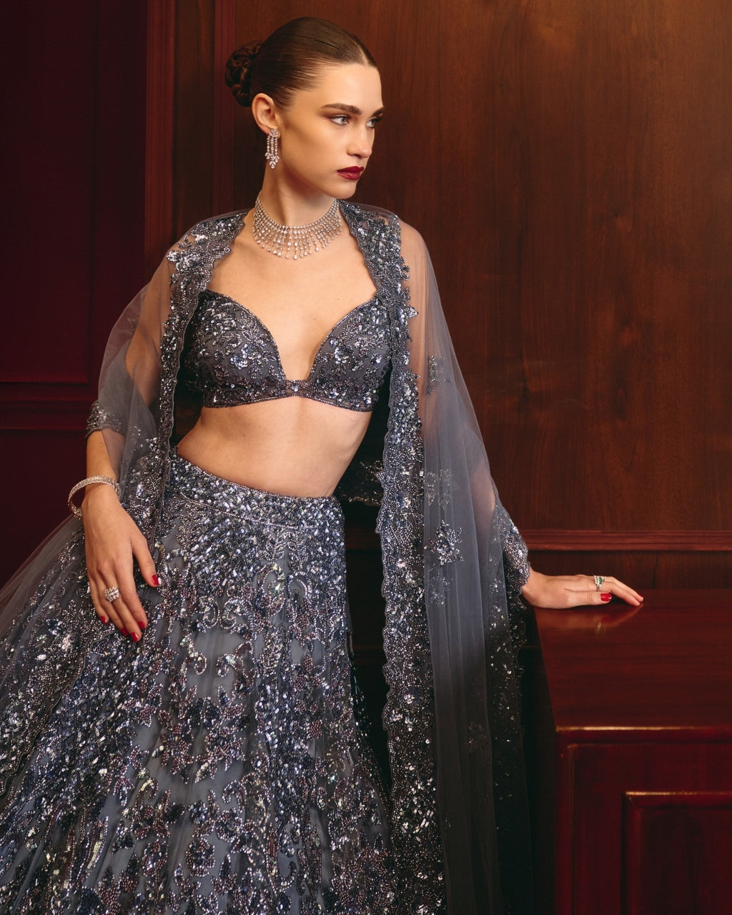 The Silver Throne Lehenga Set