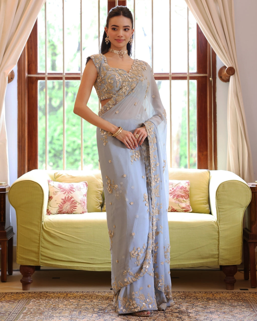 Ice Blue Luna Sari