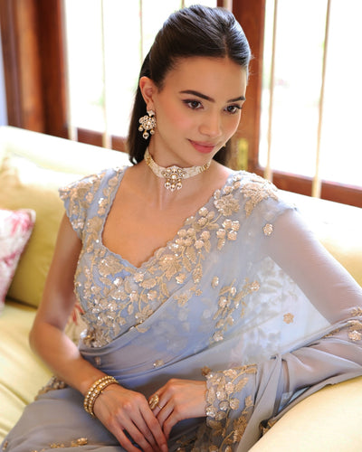 Ice Blue Luna Sari
