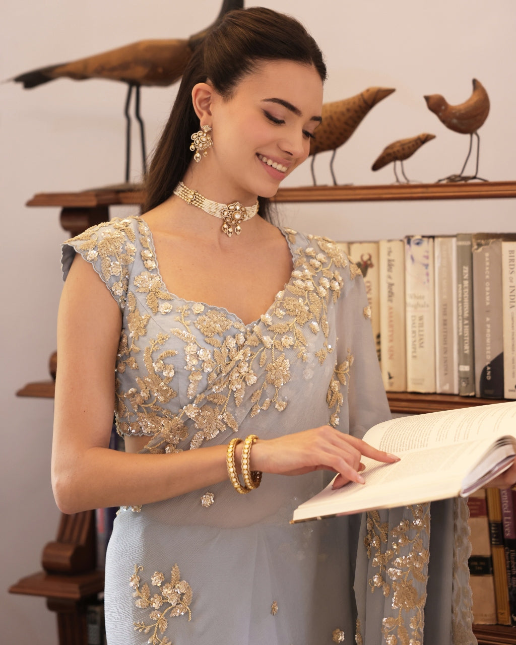 Ice Blue Luna Sari
