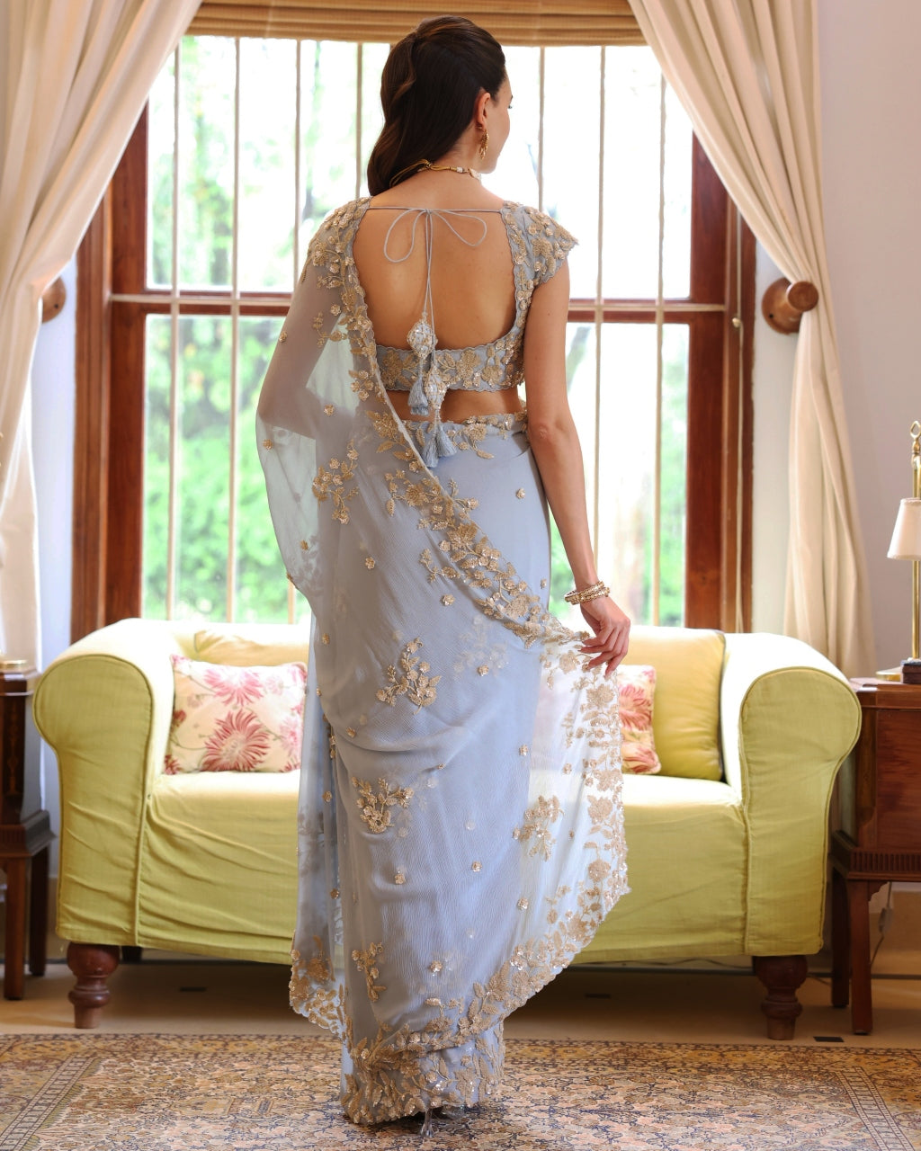 Ice Blue Luna Sari