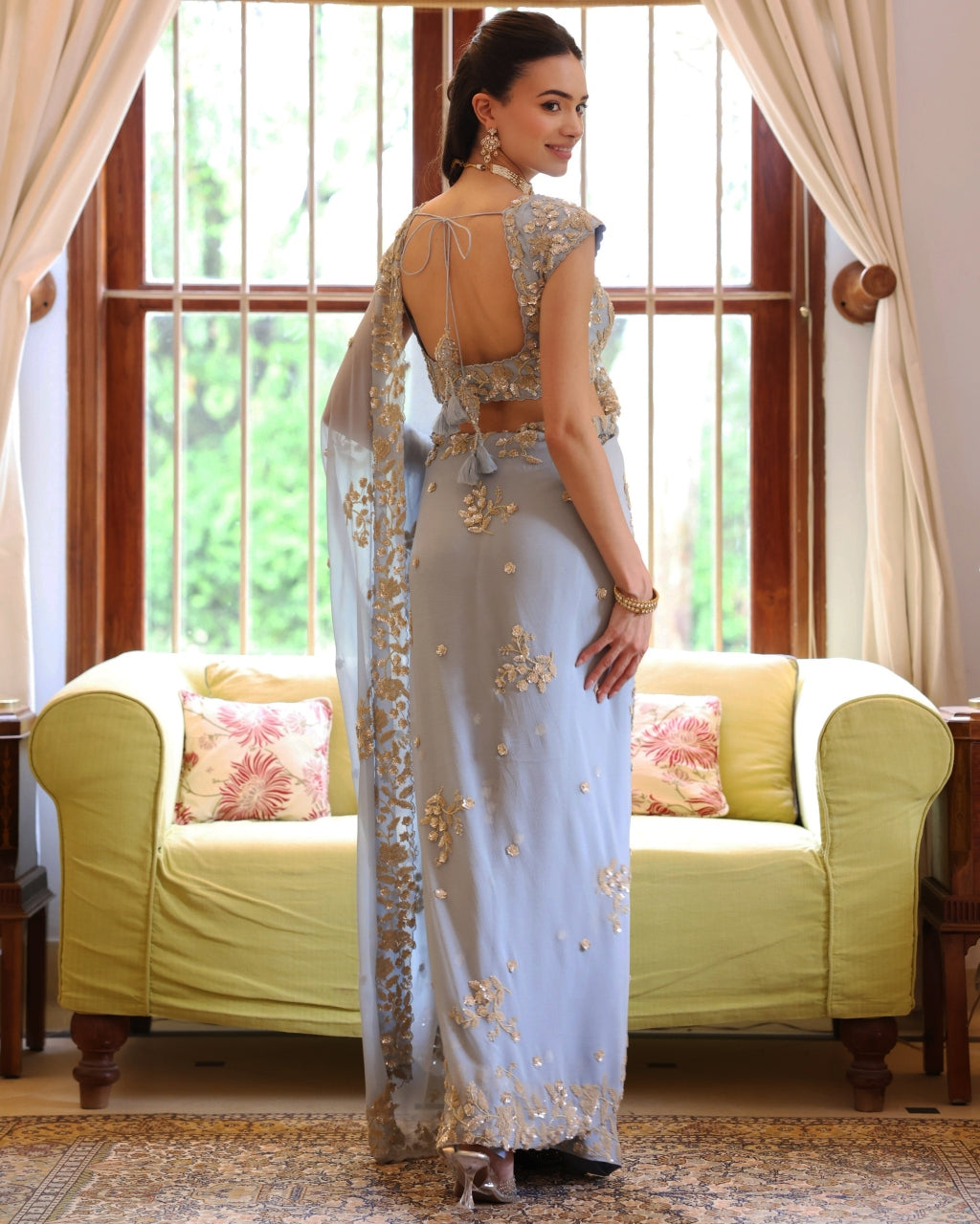 Ice Blue Luna Sari