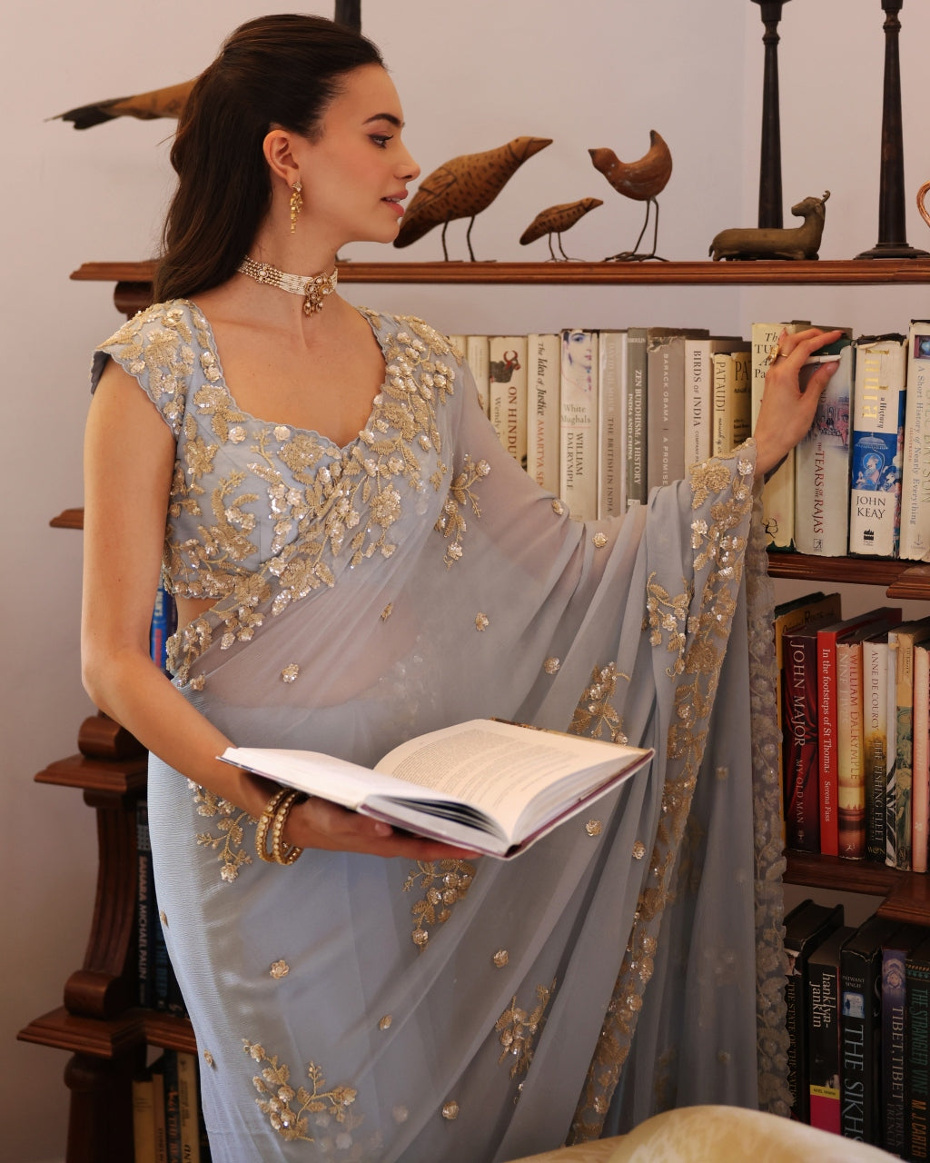 Ice Blue Luna Sari