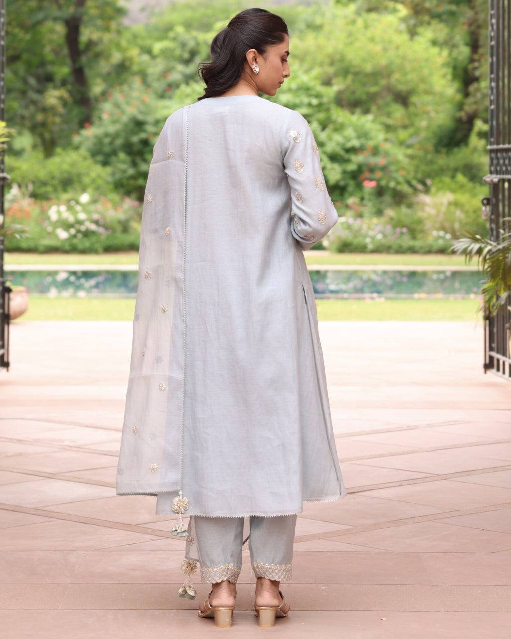 Ice Blue Vrinda Yoke Kurta Set
