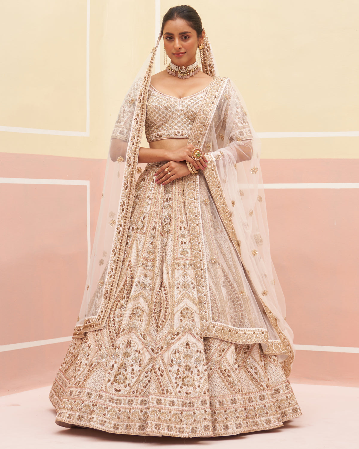 Karima Blush Pink Raw Silk Lehenga Set