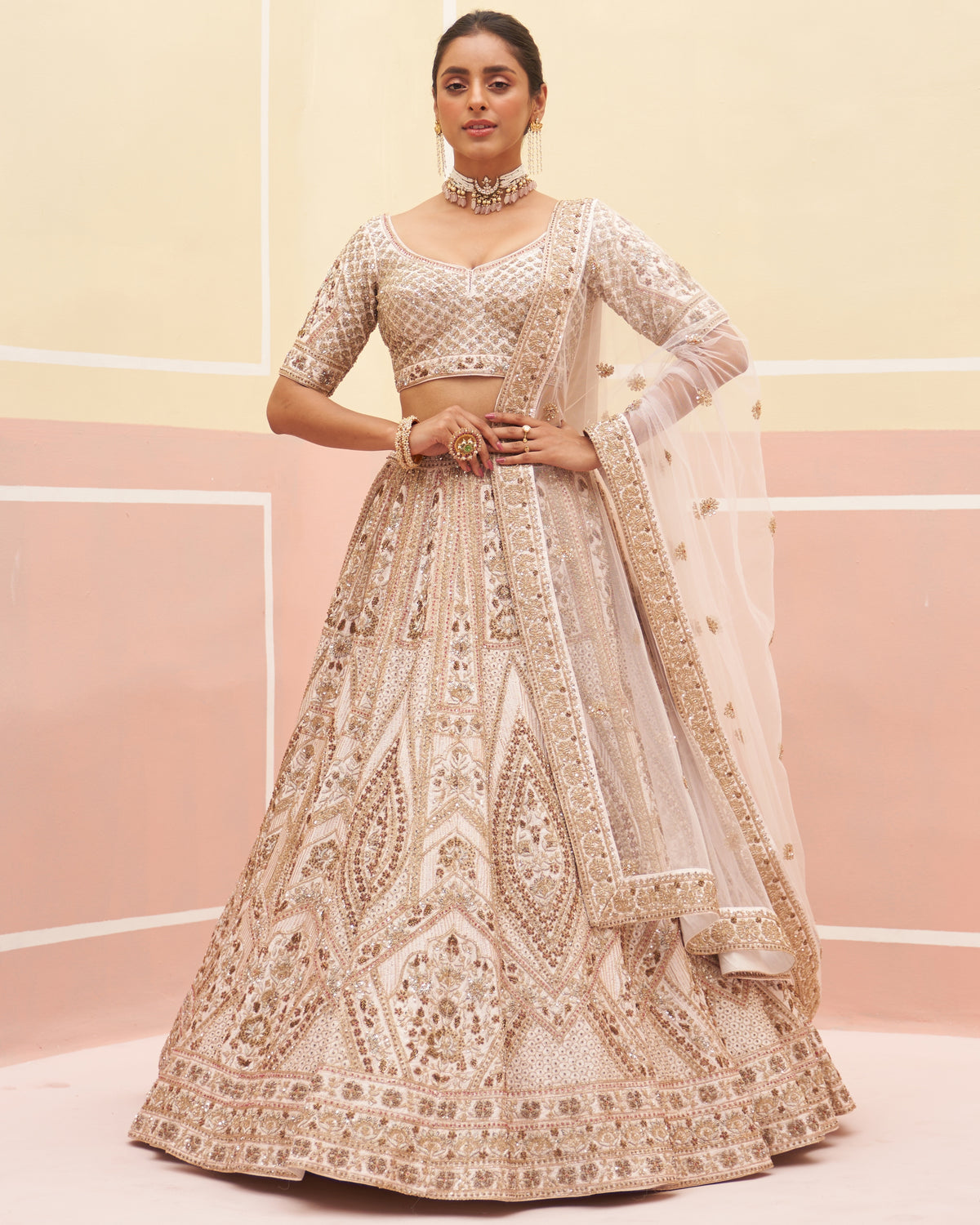 Karima Blush Pink Raw Silk Lehenga Set