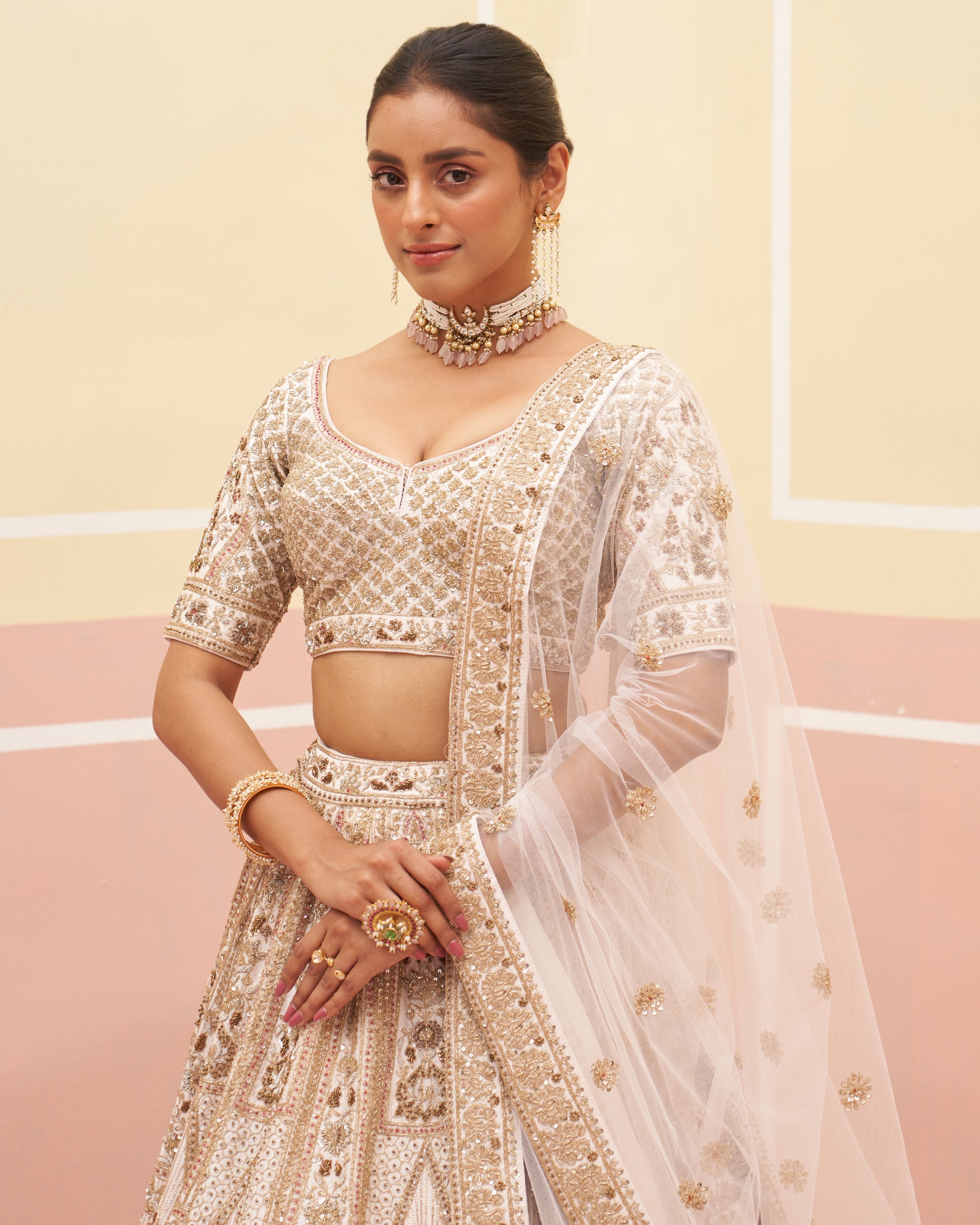 Karima Blush Pink Raw Silk Lehenga Set
