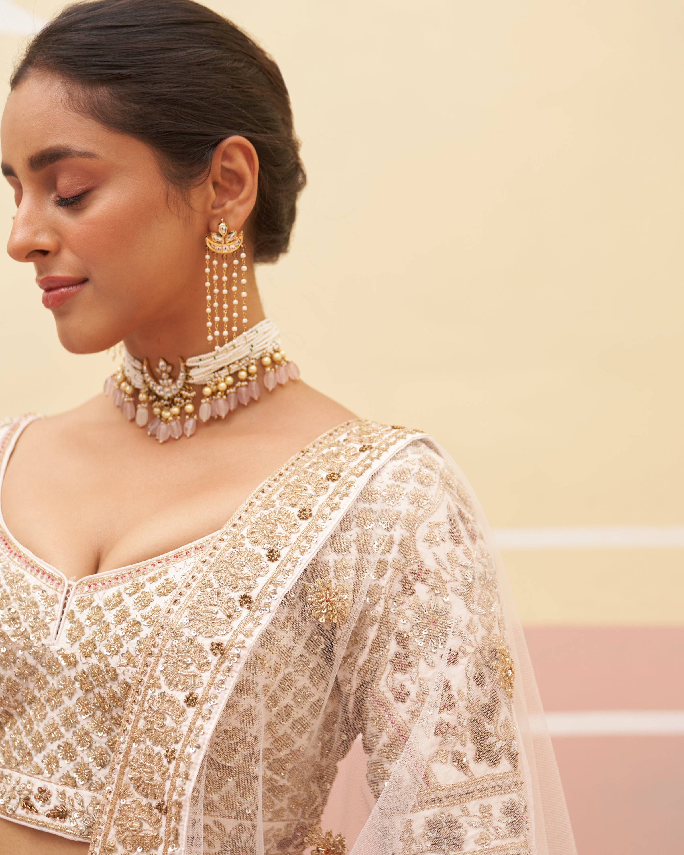 Karima Blush Pink Raw Silk Lehenga Set