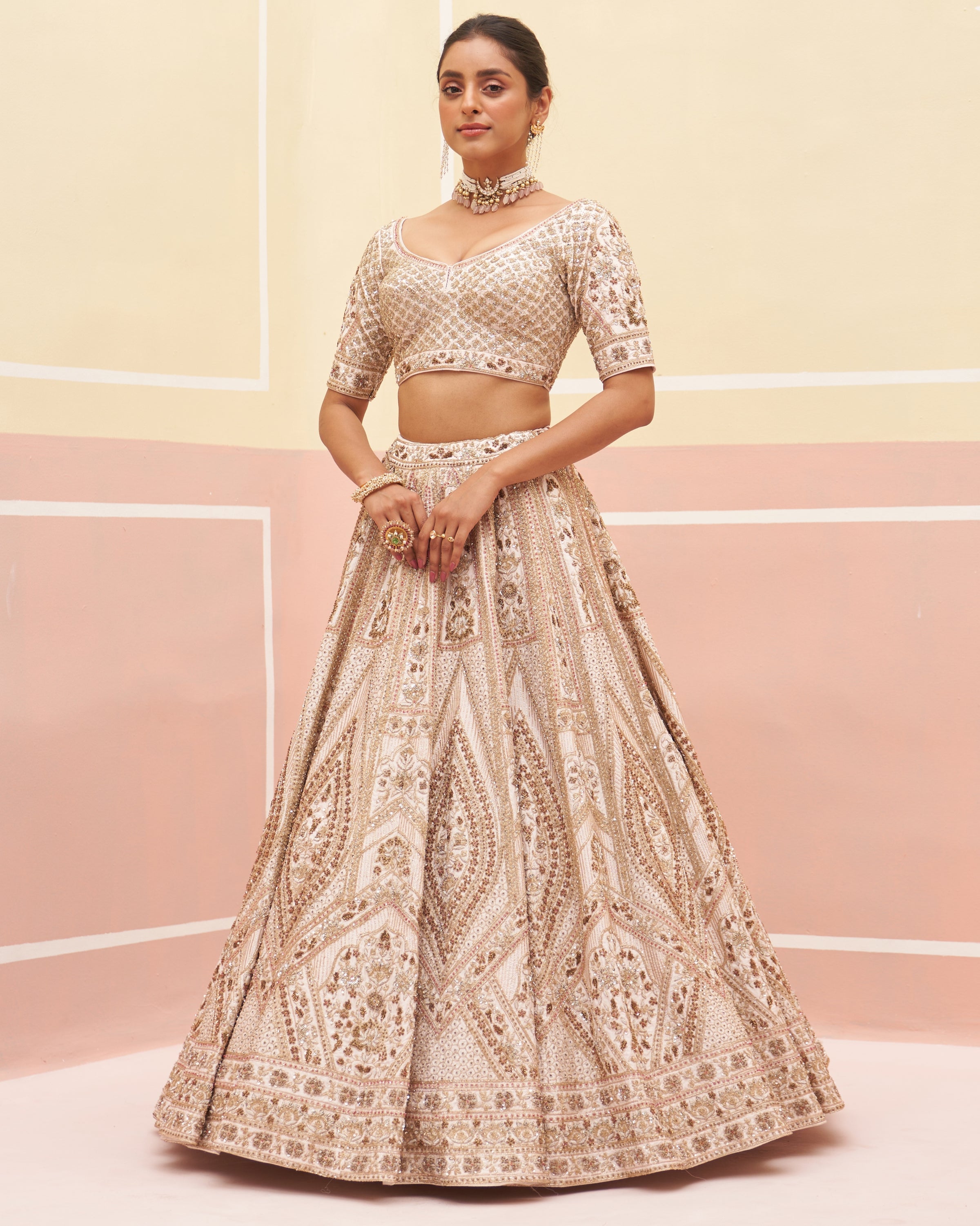 Karima Blush Pink Raw Silk Lehenga Set
