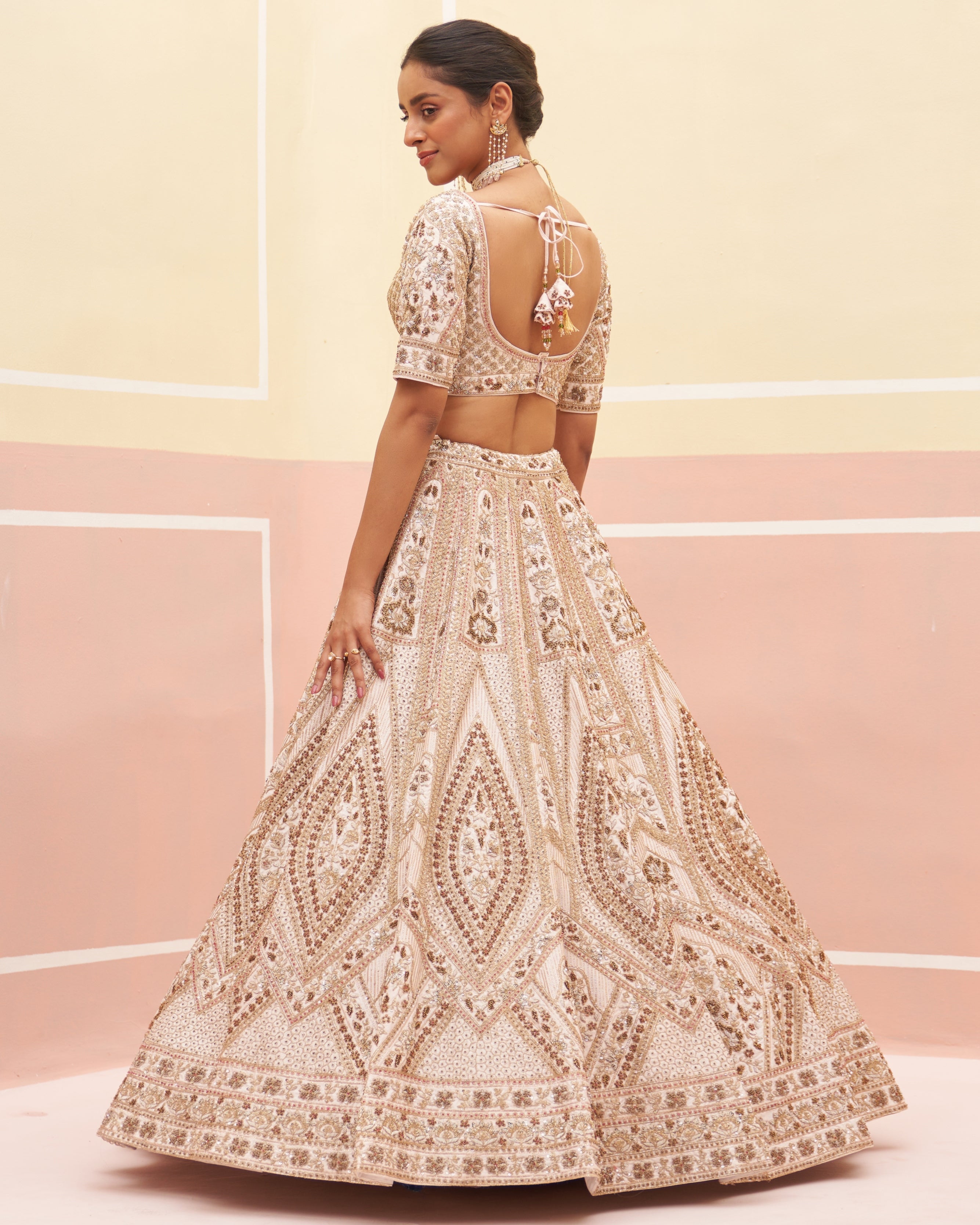 Karima Blush Pink Raw Silk Lehenga Set