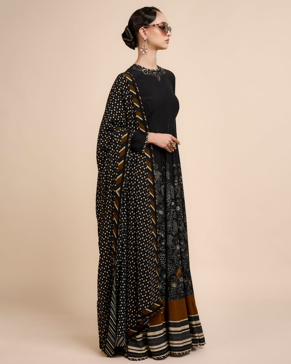 Noir - Ochre Anarkali