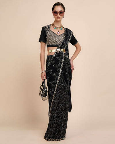 Noir - Ivory Saree Set
