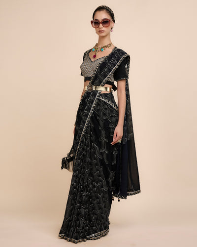 Noir - Ivory Saree Set