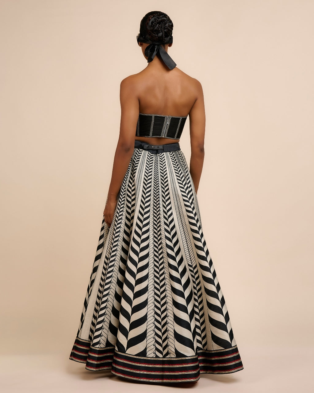 Ivory Chevron Corset Skirt Set