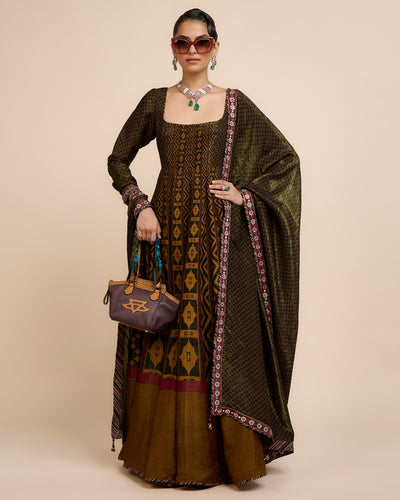 Metallic Ochre Anarkali