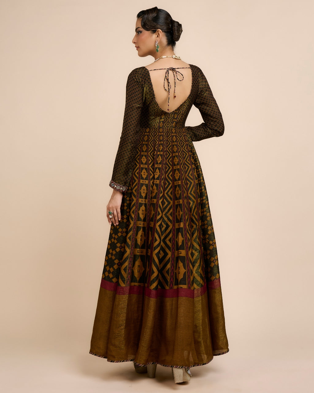 Metallic Ochre Anarkali
