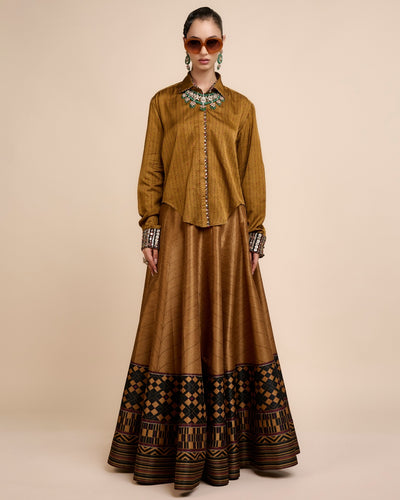 Earthy Mustard Skirt Set