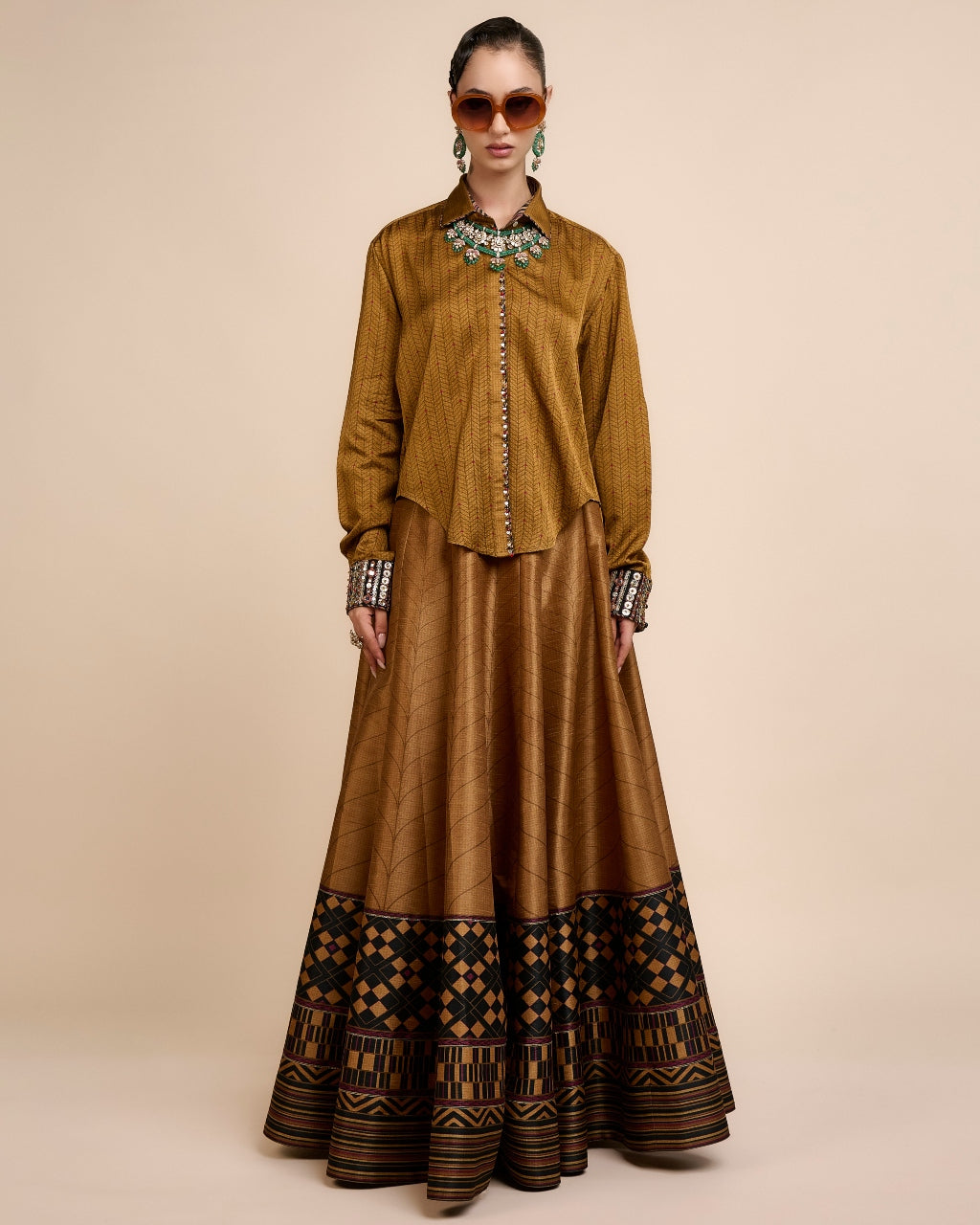Earthy Mustard Skirt Set