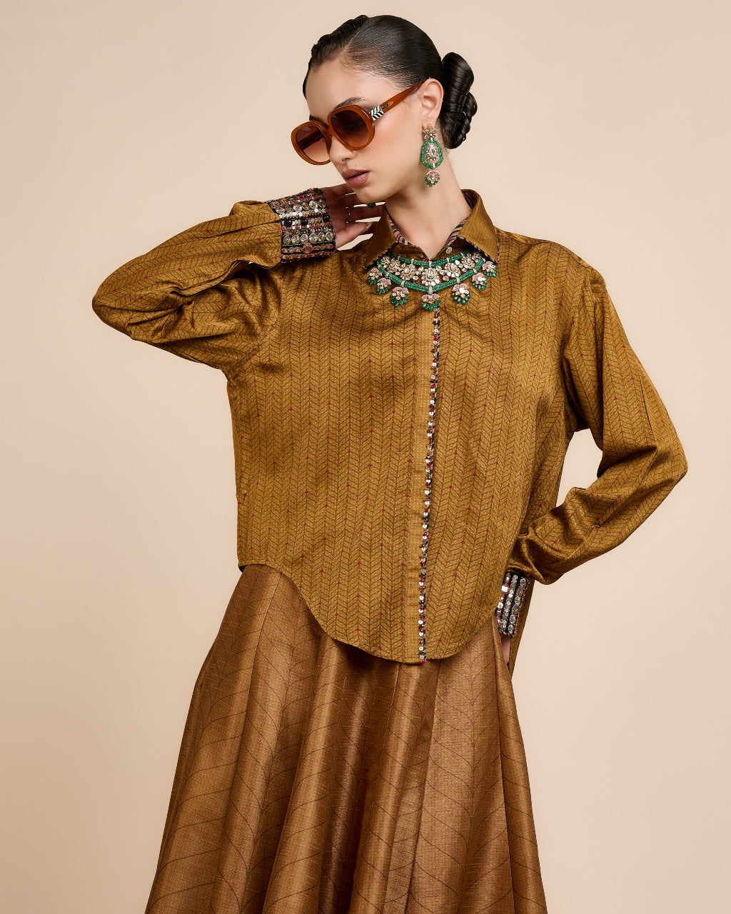 Earthy Mustard Skirt Set