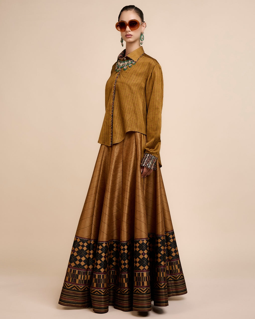 Earthy Mustard Skirt Set