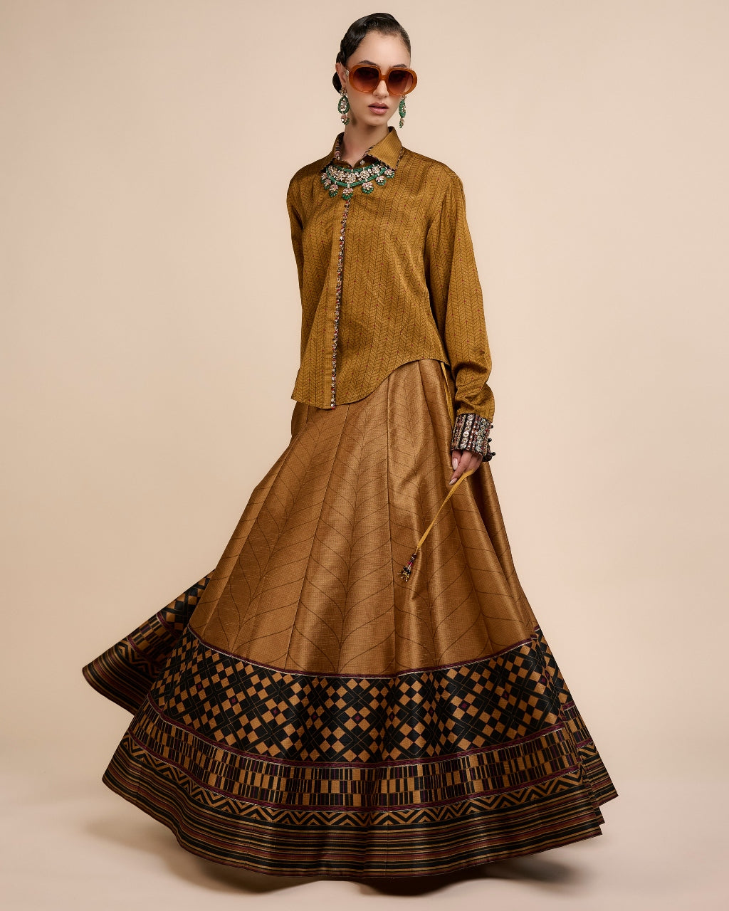 Earthy Mustard Skirt Set