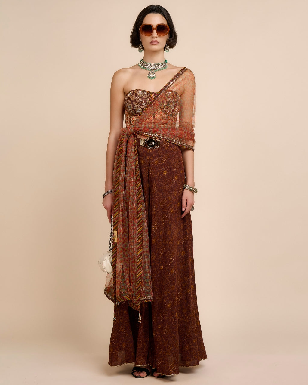 Rust Orange Sharara Set