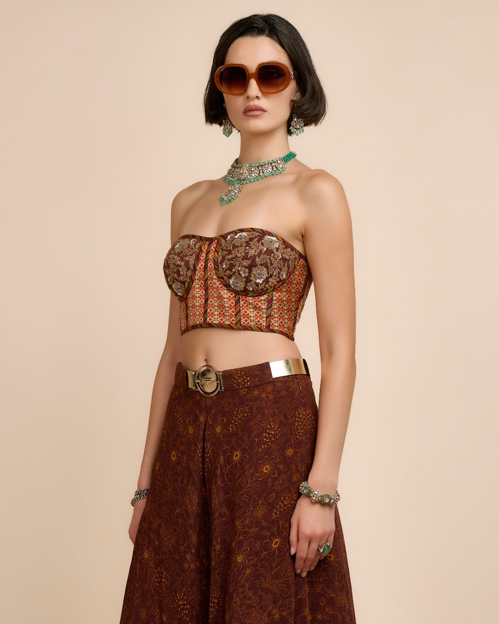 Rust Orange Sharara Set