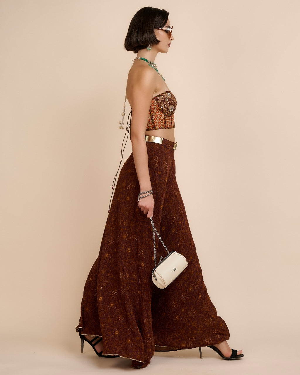 Rust Orange Sharara Set
