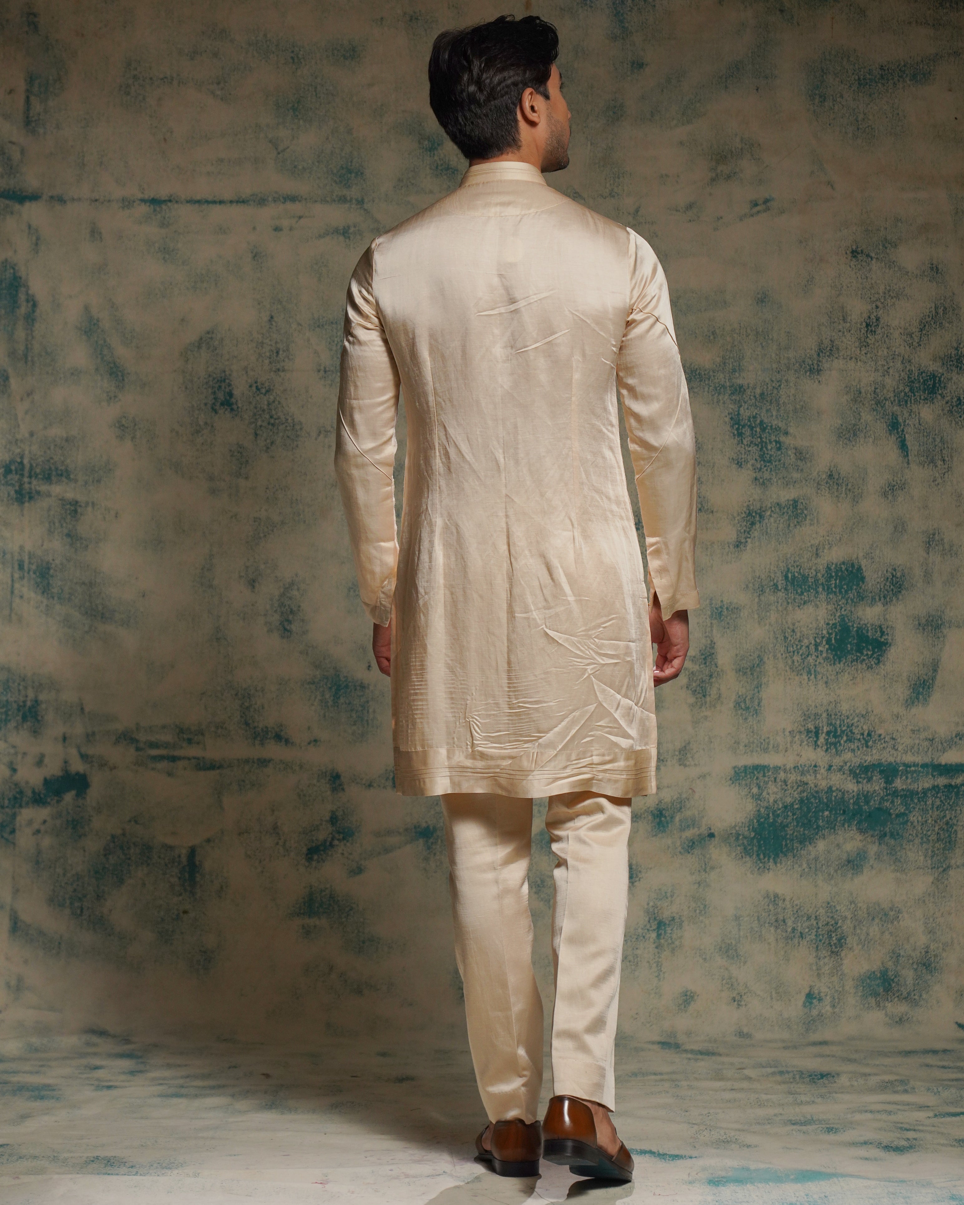 Buttercream Hand Embroidered Contempoarary Jacket Set