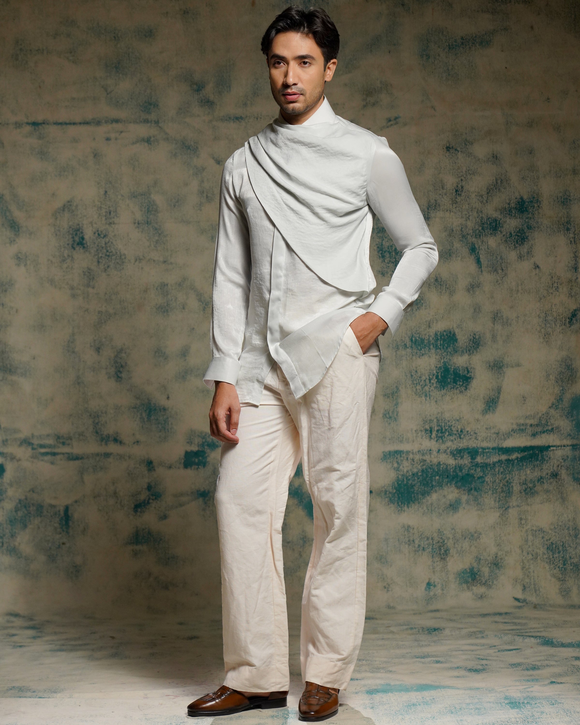 Apricot Ivory Handpainted Blazer Set