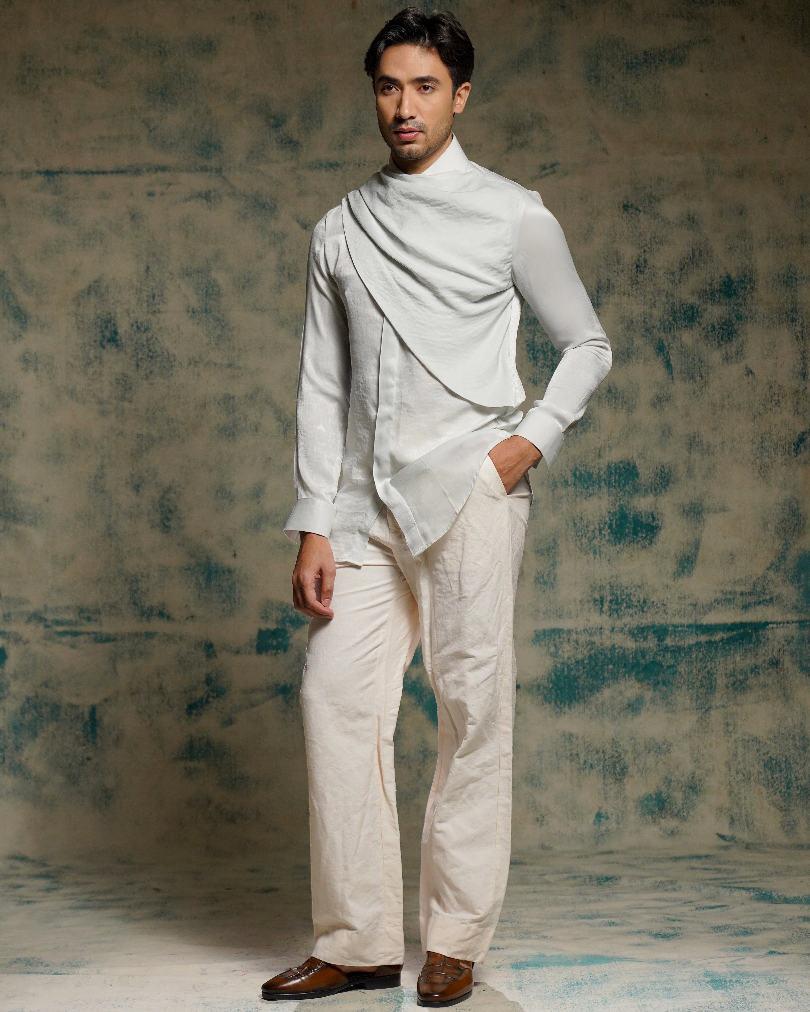 Apricot Ivory Handpainted Blazer Set