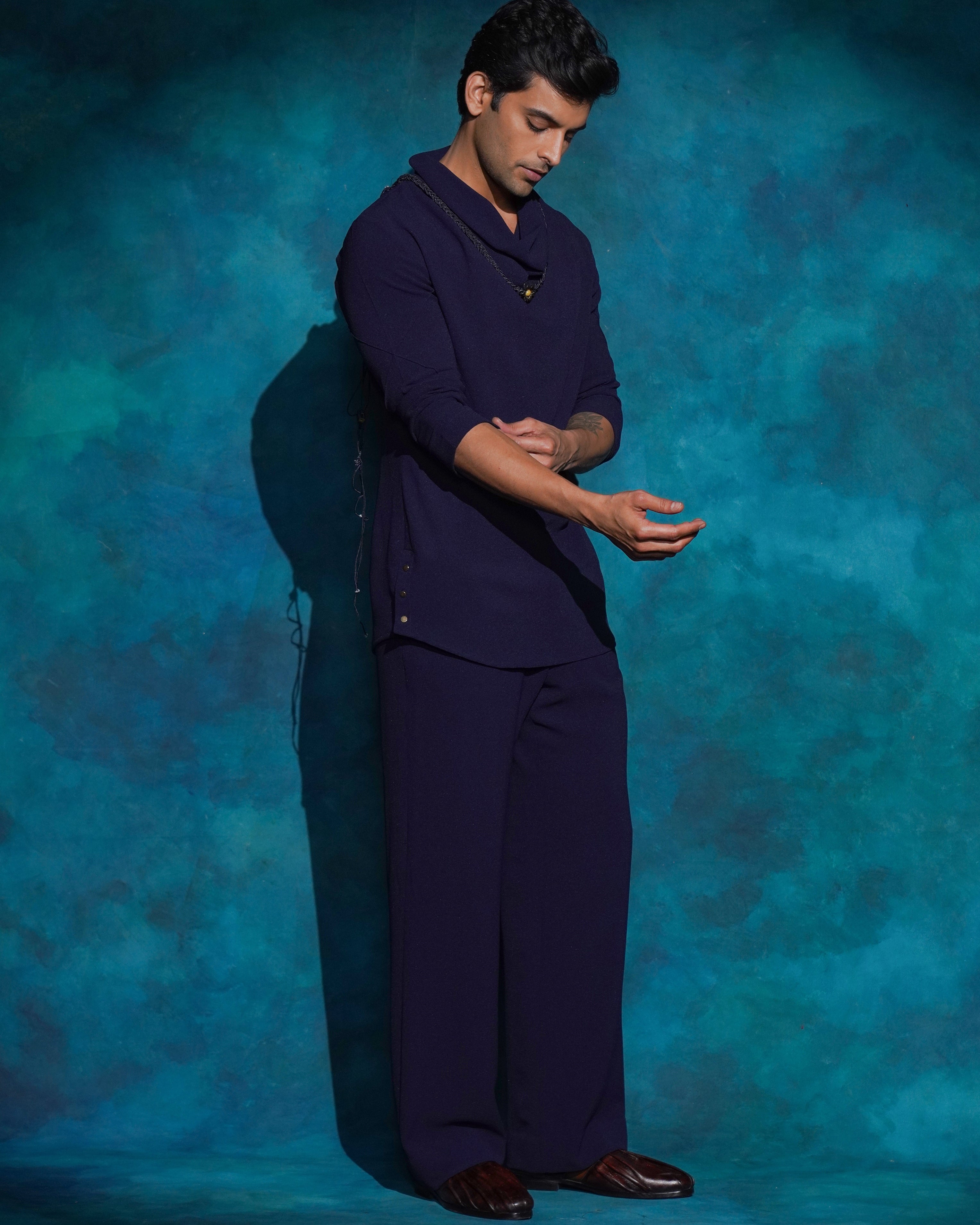Midnight Blue Cowl
Kurta Set