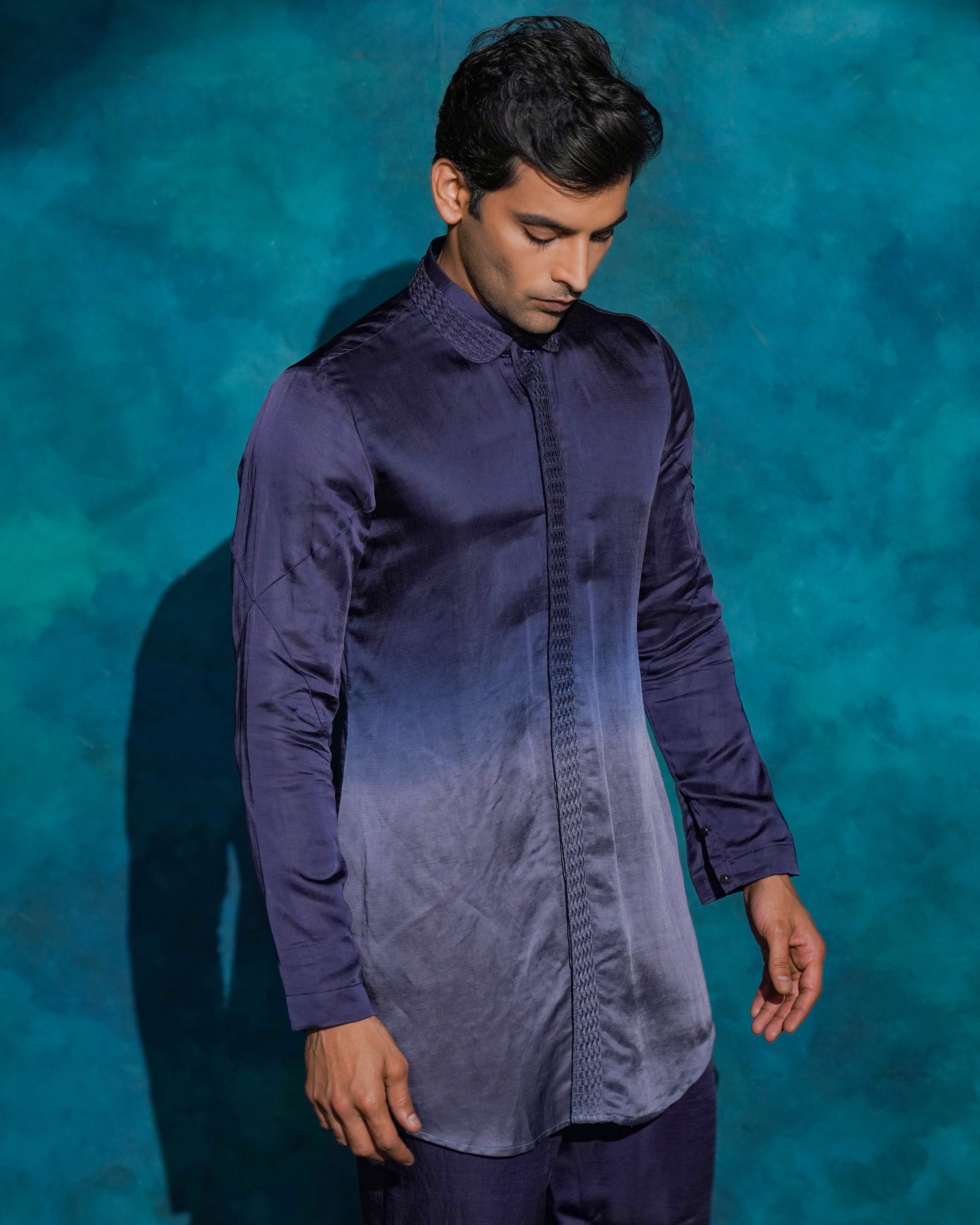 Oceanic Purple Ombre
Short Kurta Set