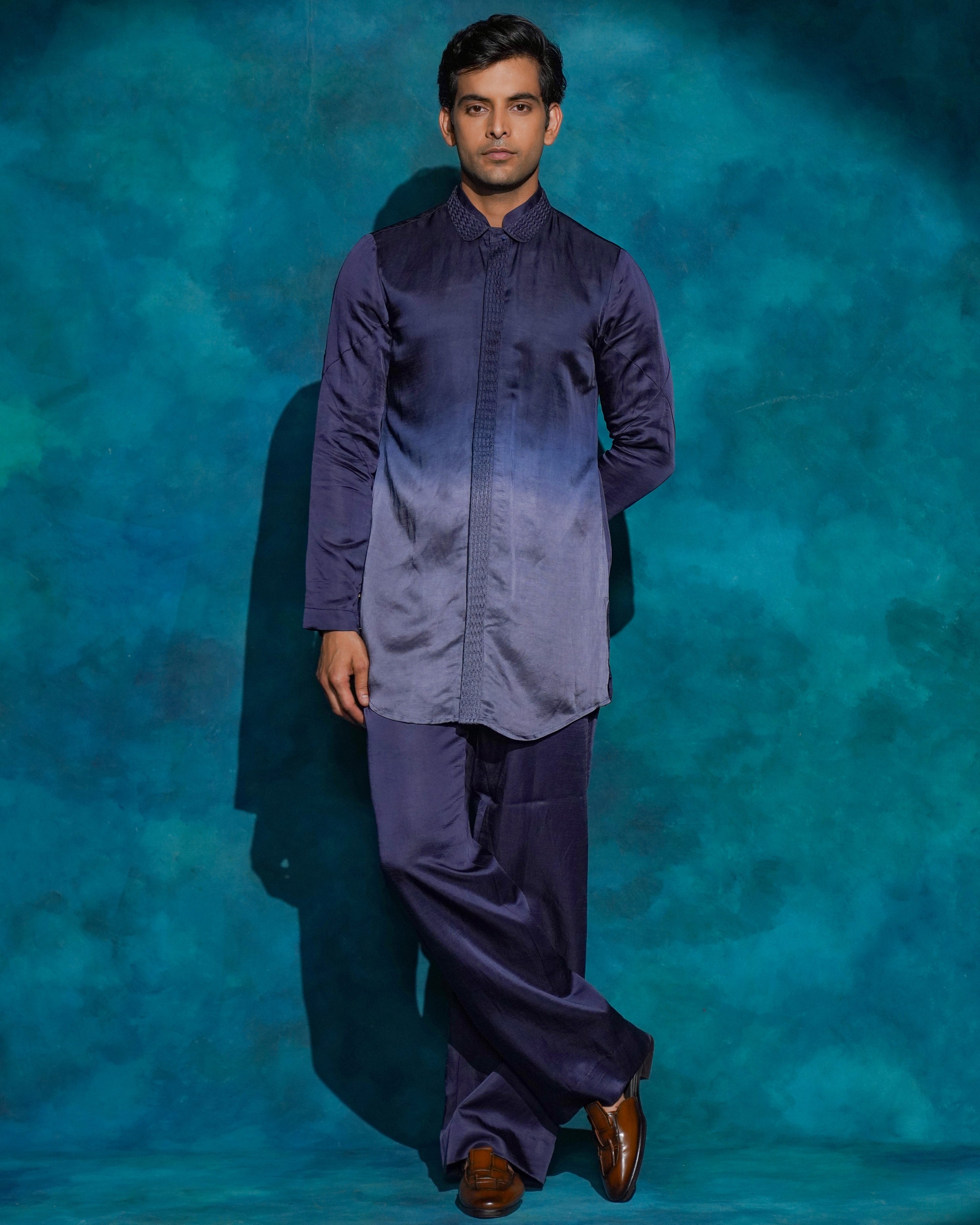 Oceanic Purple Ombre
Short Kurta Set