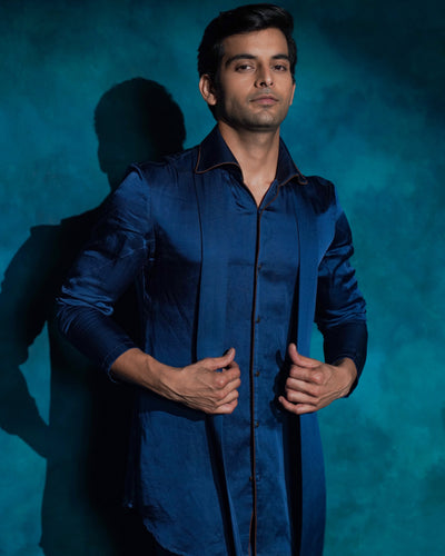 Classic Teal Shirt-Kurtaset