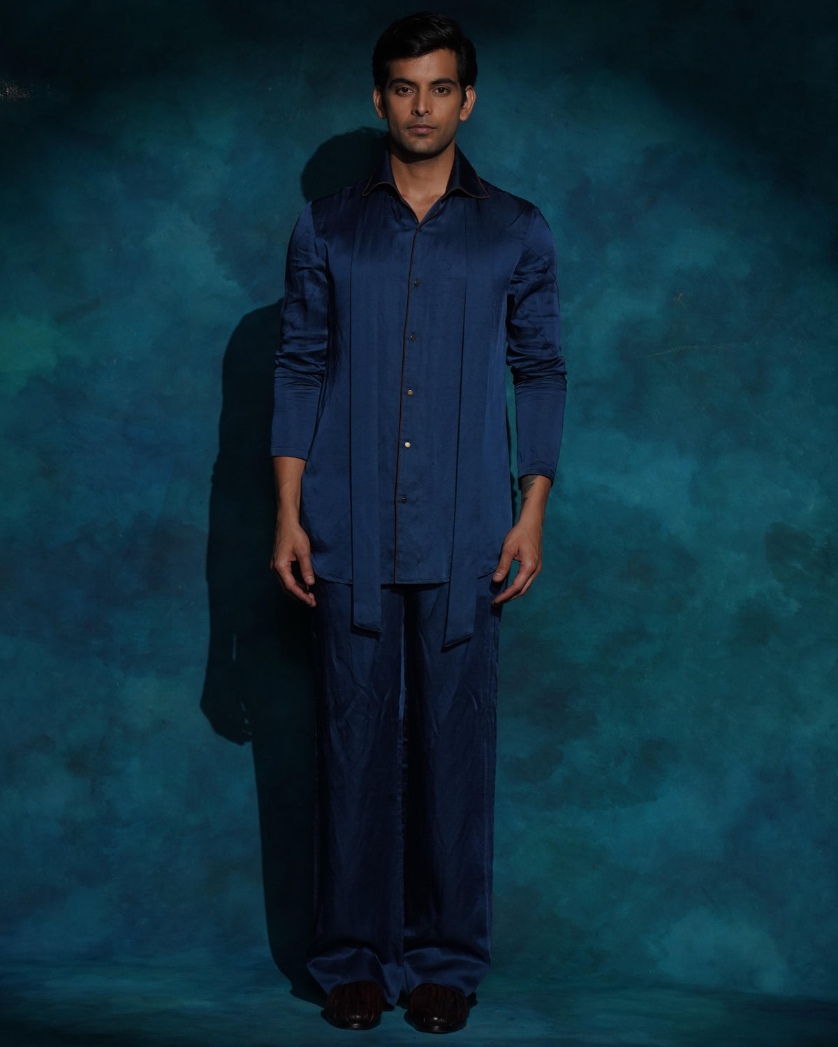 Classic Teal Shirt-Kurtaset