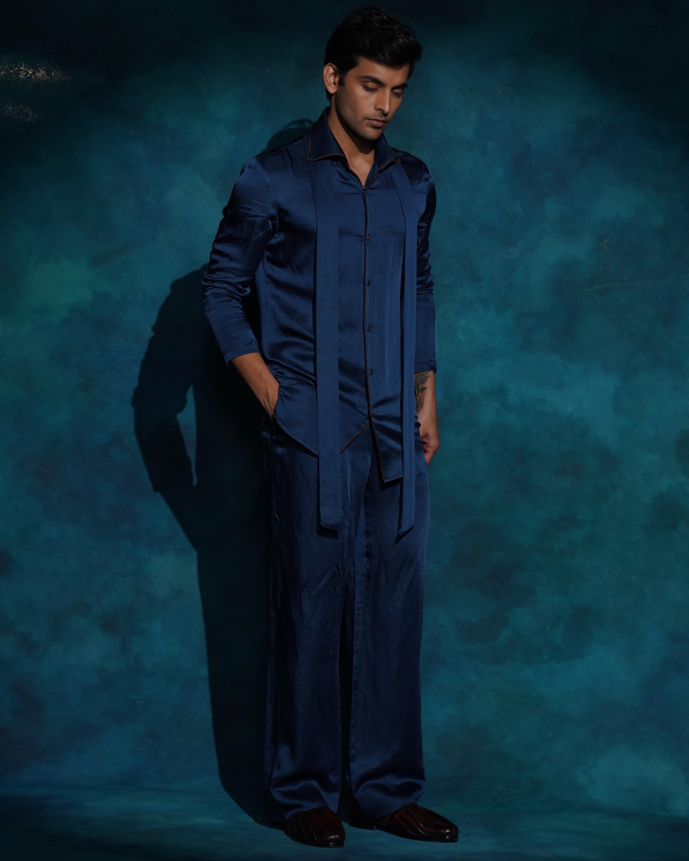 Classic Teal Shirt-Kurtaset